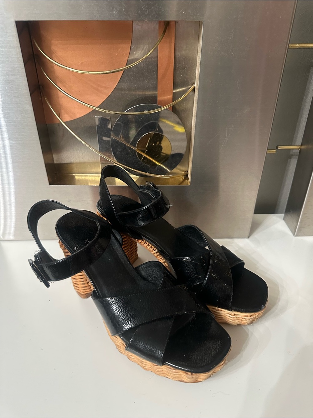 Jeffery Campbell  “ Amma” sandals Platform Sandals with  Block Heel . Size 8.5